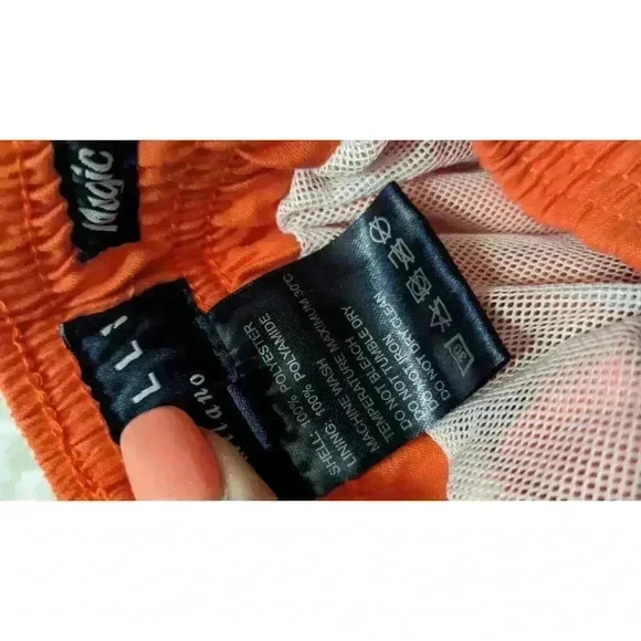 MORELLI MILANO Orange LINED SWIM TRUNKS MEN Size Large - Picture 4 of 7